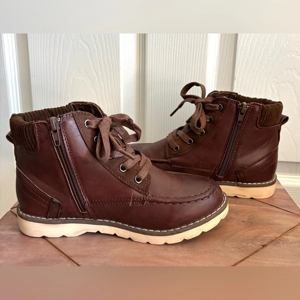 Steve Madden Kids BBuster Brown Leather Boots